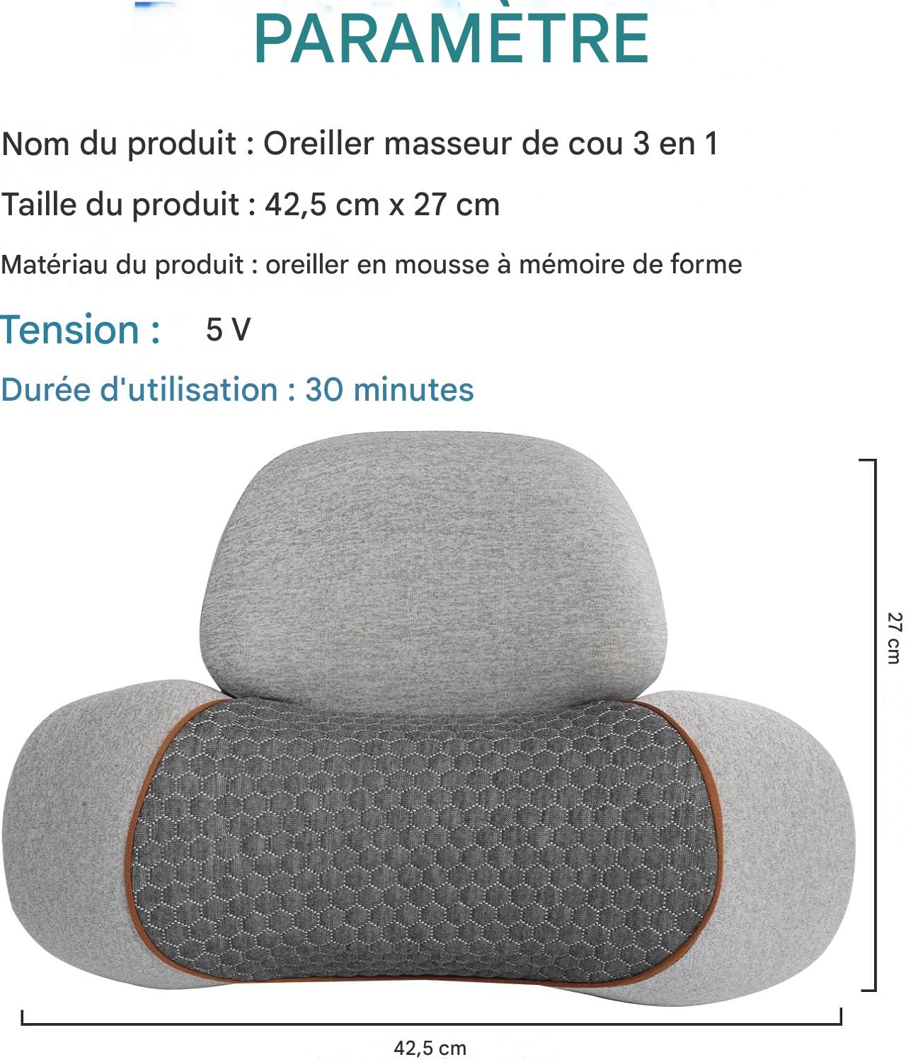 Callixethera™  - Oreiller de massage cervical 3 en 1