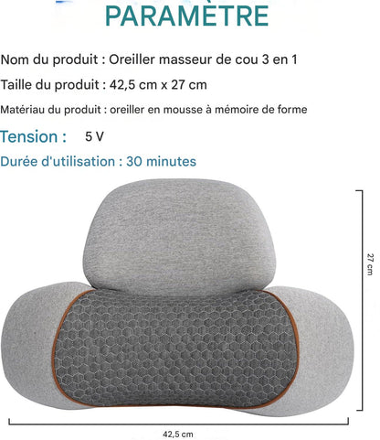 Callixethera™  - Oreiller de massage cervical 3 en 1